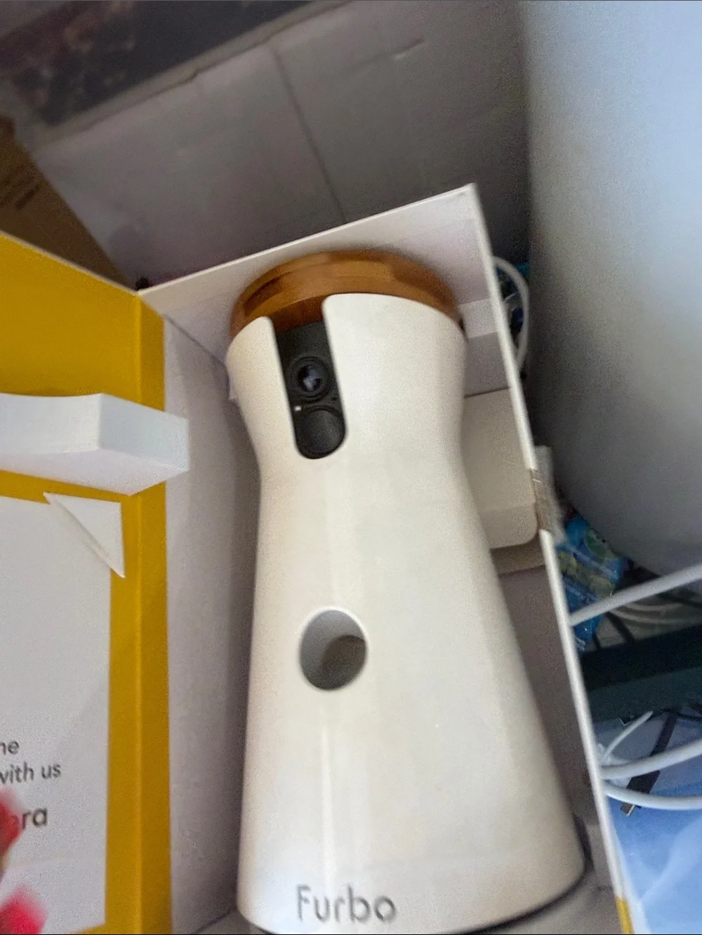 Furbo Dog Camera - White with Yellow Accent